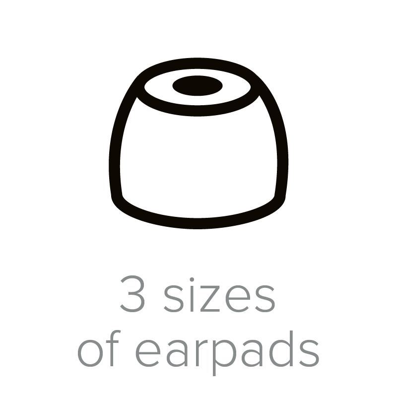3 sizes of earpads